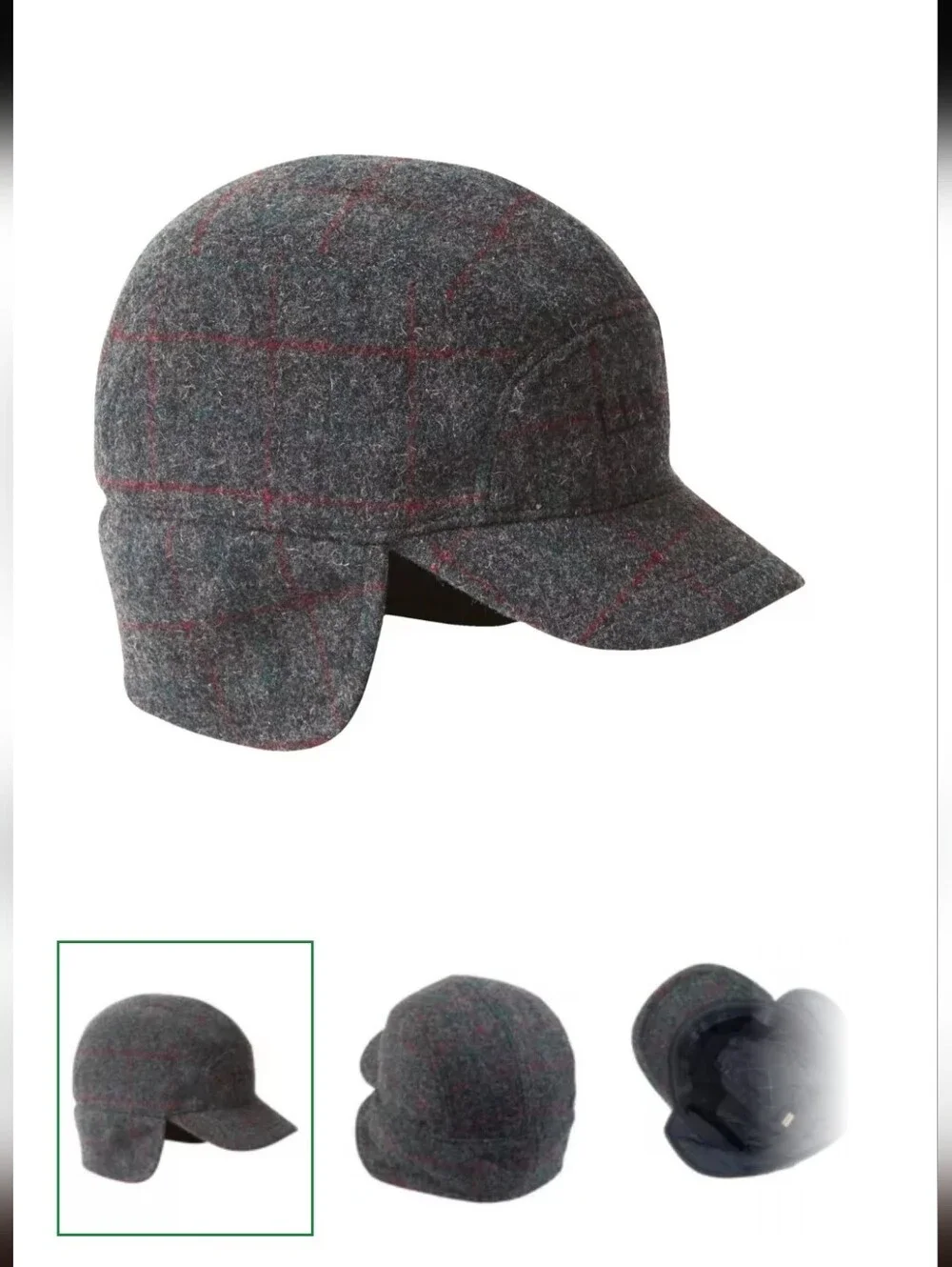 L.L. Bean Adults' Maine Guide Wool Cap with PrimaLoft Plaid Size XL